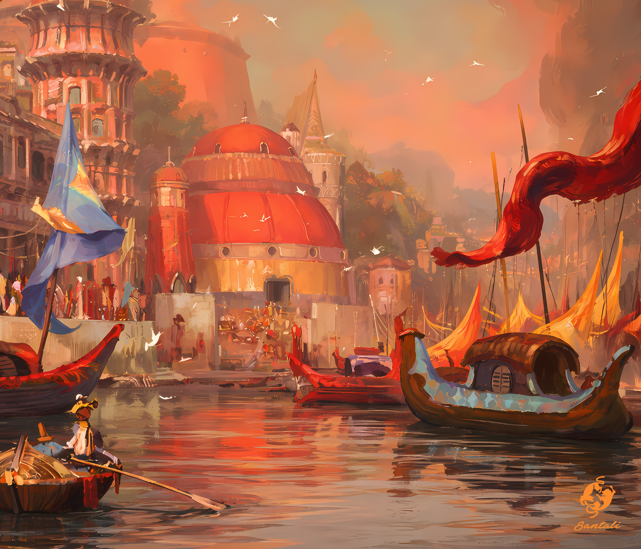 Glass GlideSurface — Crimson Harbor